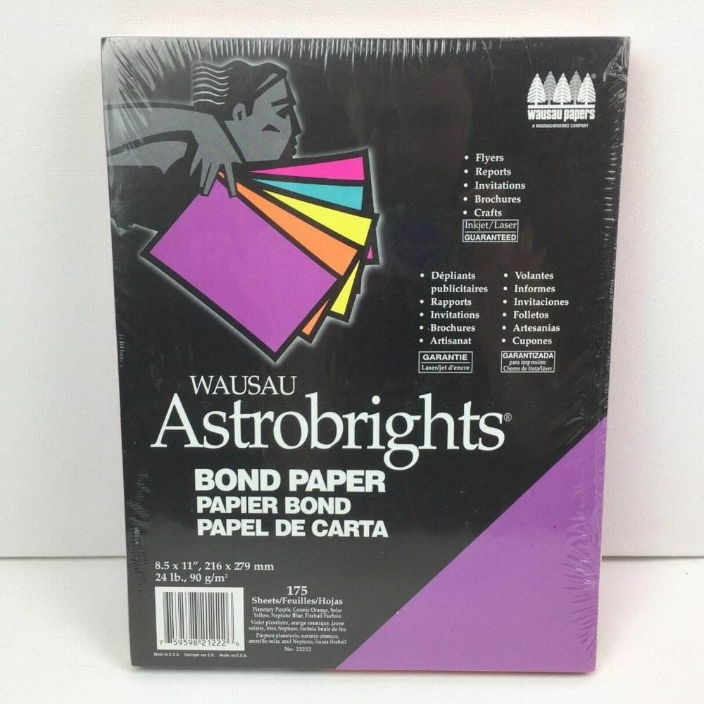 Wausau Astrobrights Neon Purple Pink Blue Yellow